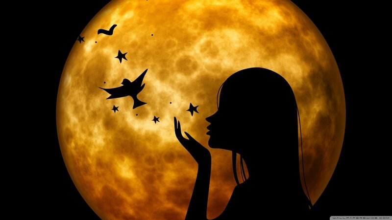 Silhouette of Woman — Black, Dreamy