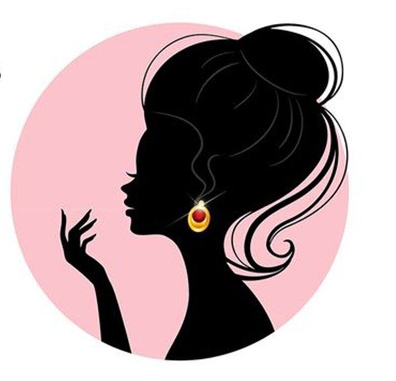 Silhouette of Woman — Black, Elegant, Vector Art, Earring