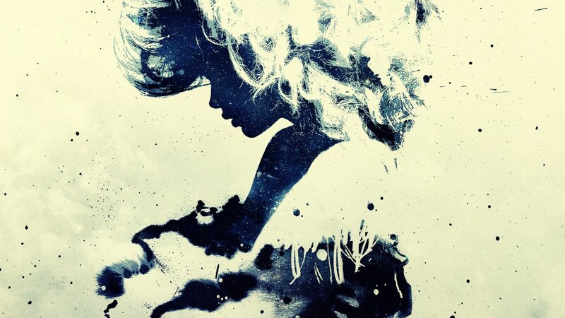Silhouette of Woman — Blue, Dramatic, Digital Art, Hair