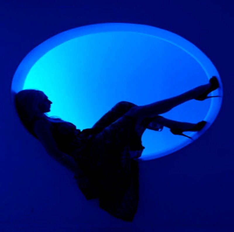 Silhouette of Woman — Blue, Dramatic