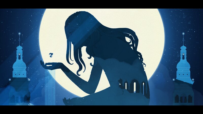 Silhouette of Woman — Blue, Serene, Night, Illustration