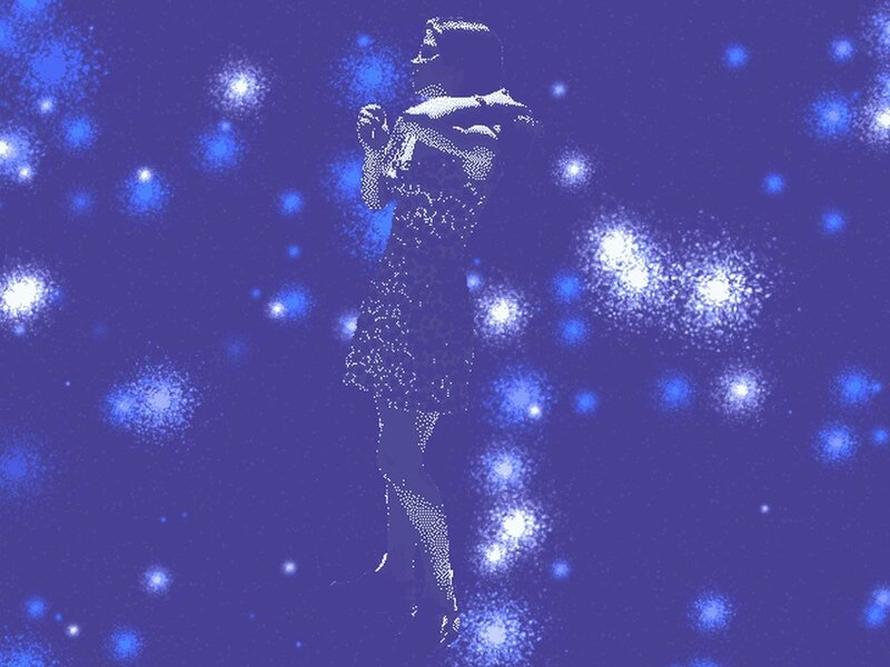 Silhouette of Woman Dancing — Blue, Dreamy