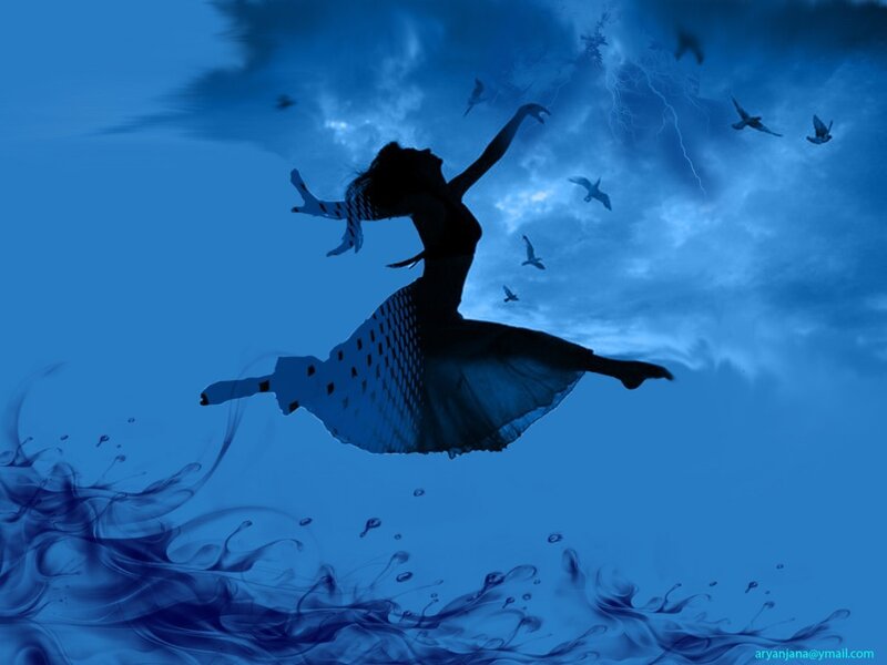 Silhouette of Woman Dancing