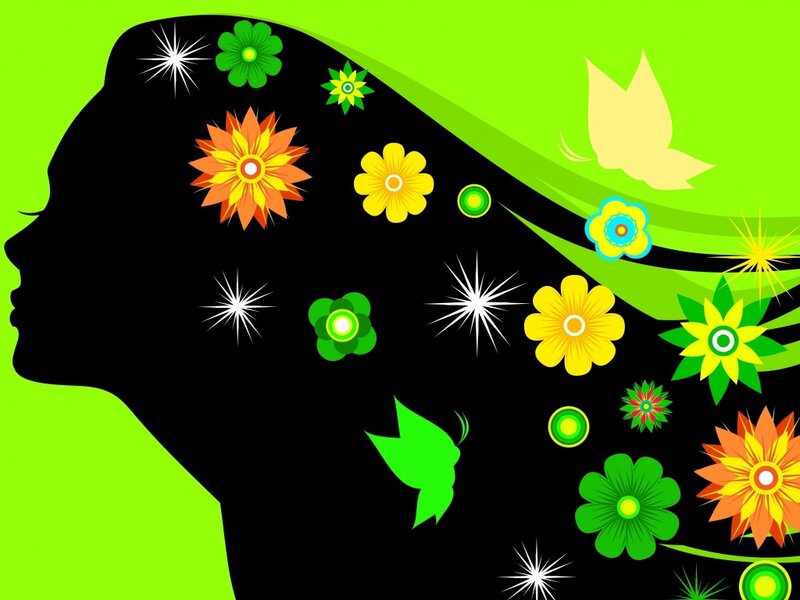 Silhouette of Woman — Green, Vibrant