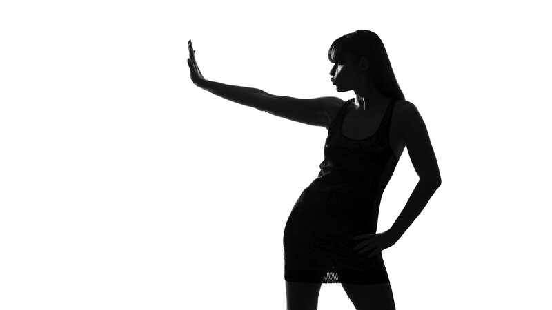 silhouette of woman in dress