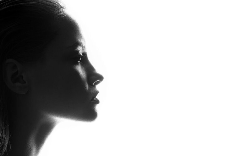 silhouette of woman in profile