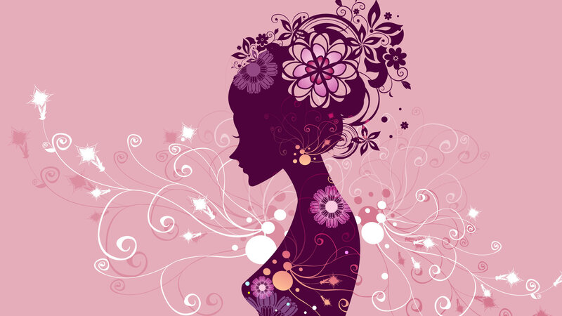Silhouette of Woman — Pink, Graceful