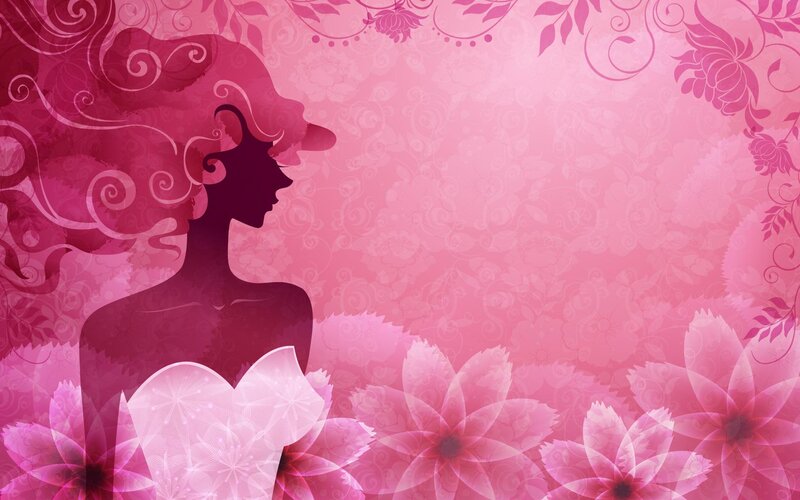 Silhouette of Woman — Pink, Romantic