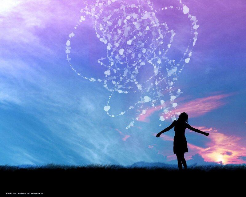 Silhouette of Woman — Purple, Serene