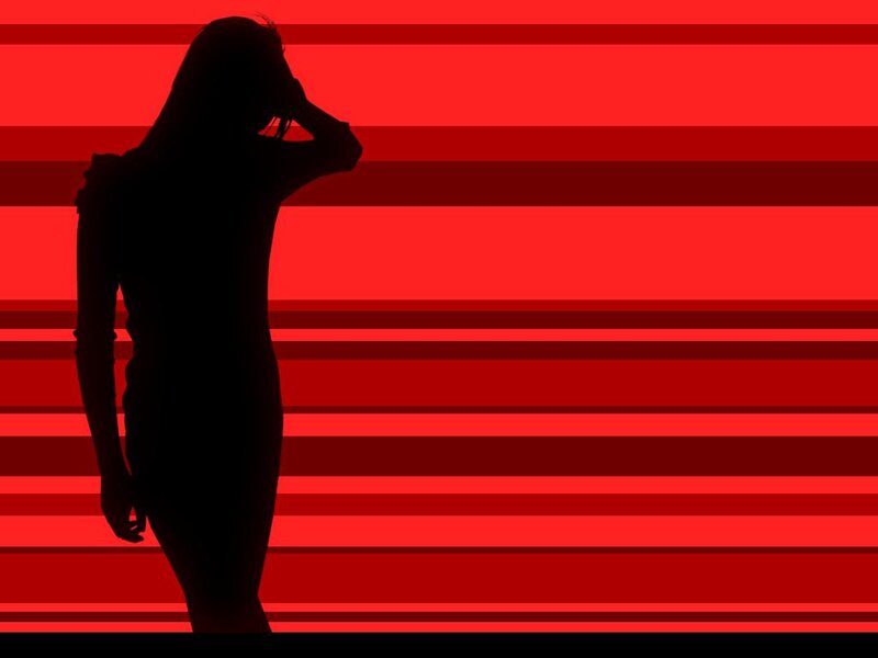 Silhouette of Woman — Red, Dramatic