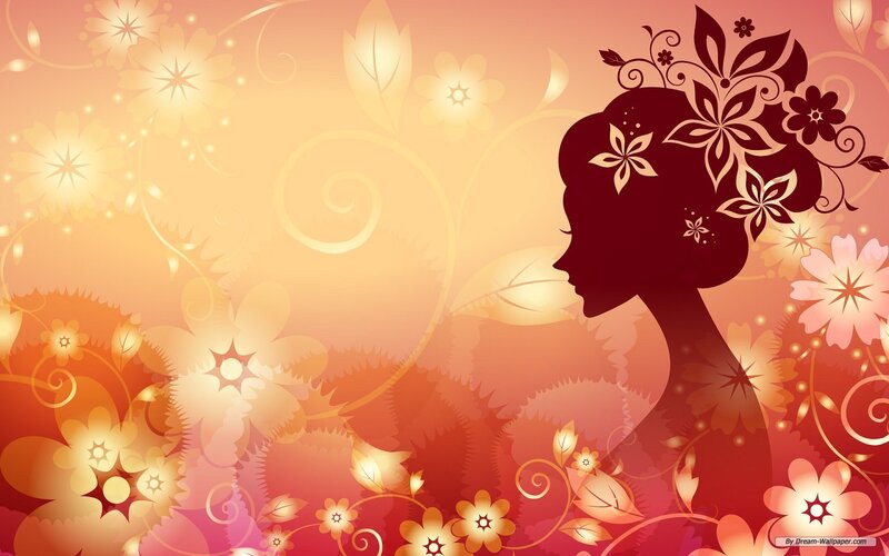 Silhouette of Woman — Red, Dreamy, Sunset