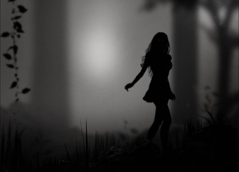 Silhouette of Woman Walking — Black, Mysterious