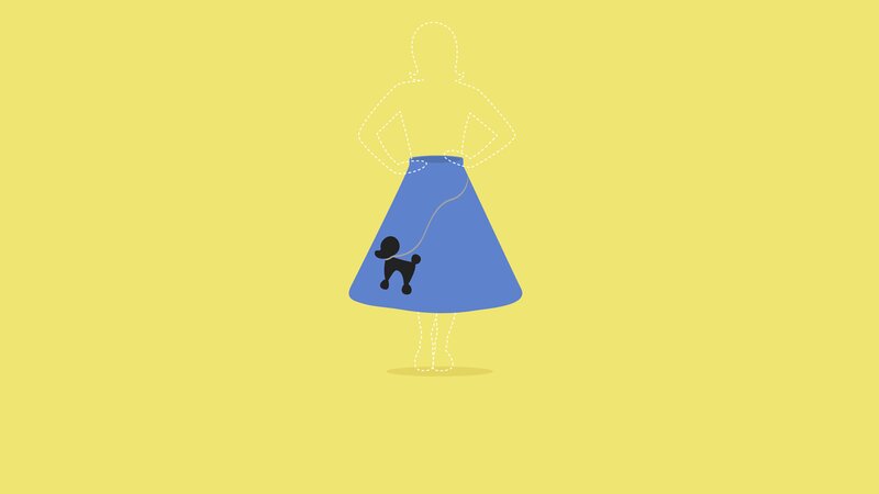Silhouette of Woman with Dog — Yellow