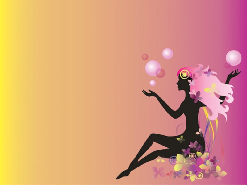 Silhouette of Woman with Flowers — Pink
