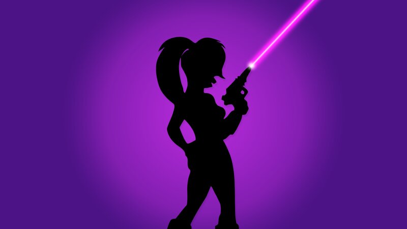 Silhouette of Woman with Gun — Purple