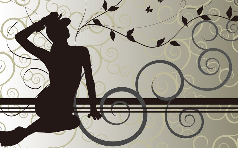 silhouette of woman with vines