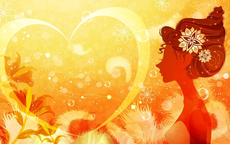 Silhouette of Woman — Yellow, Romantic