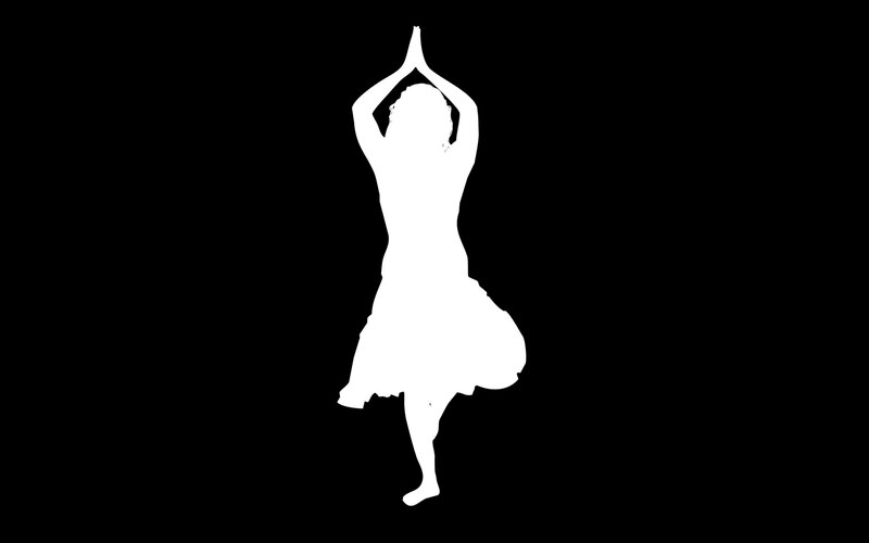 silhouette of yoga pose