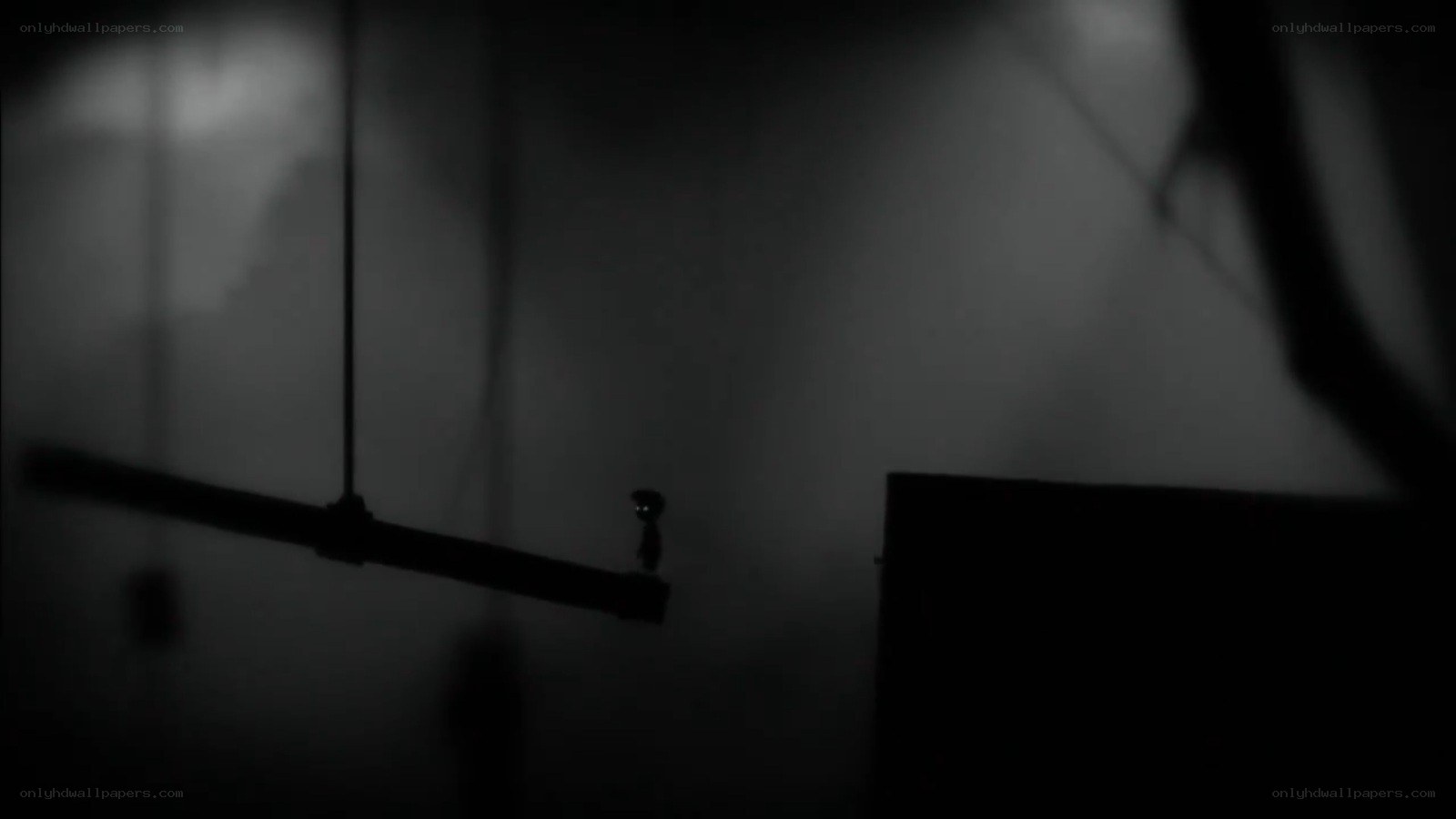 silhouette on a beam