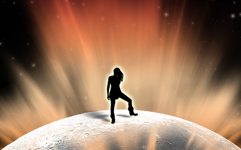 silhouette on a celestial body