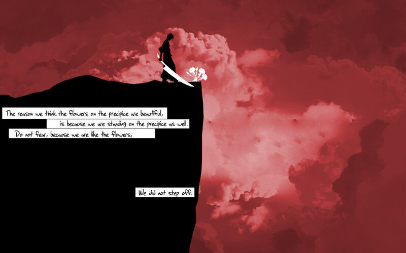 Silhouette on a cliff edge