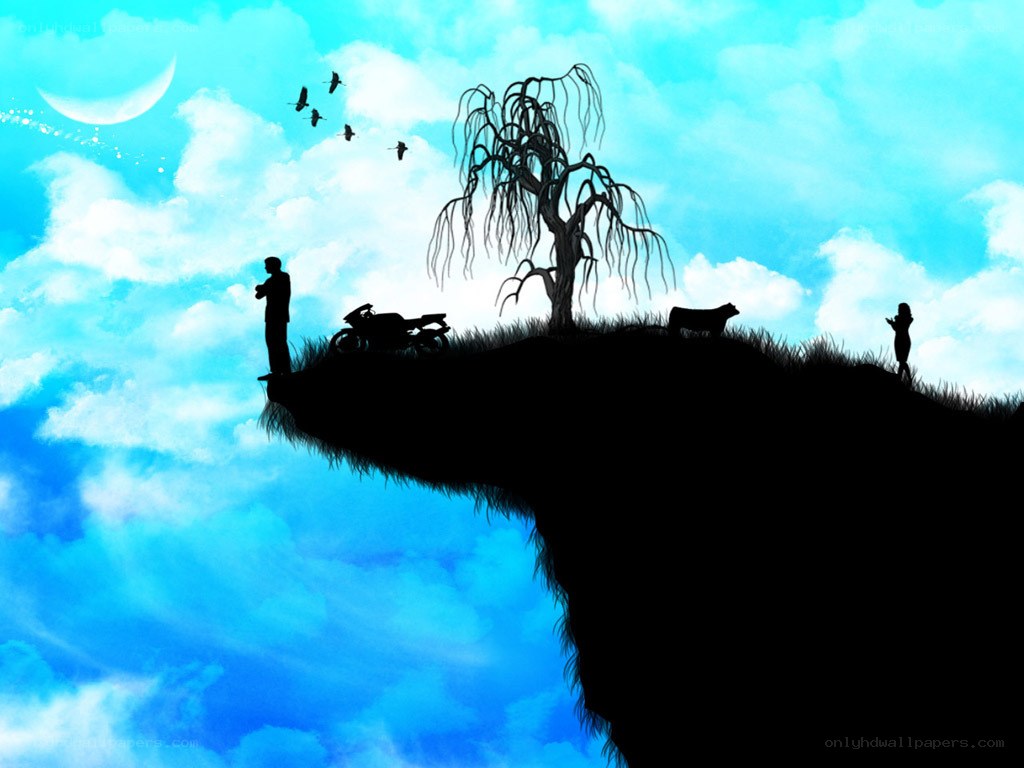 Silhouette on a cliff edge