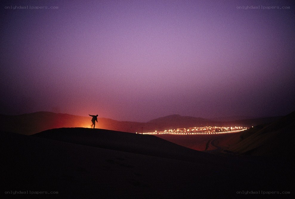 Silhouette on a desert dune