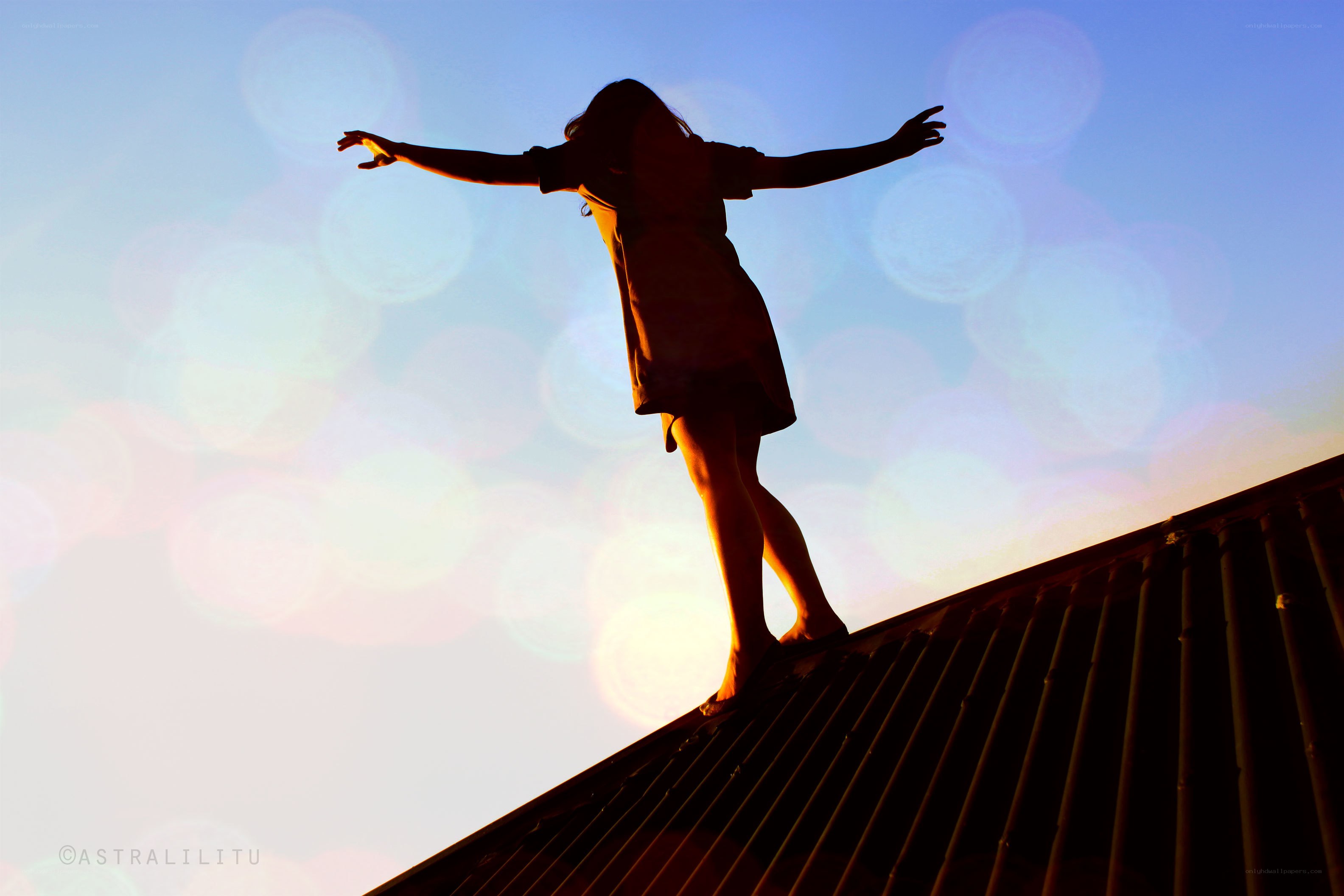 silhouette on a rooftop