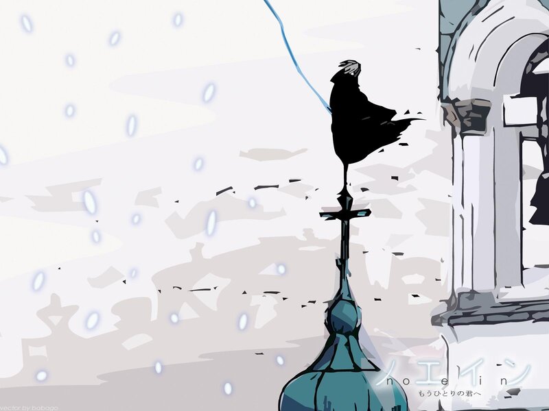 Silhouette on a snowy day