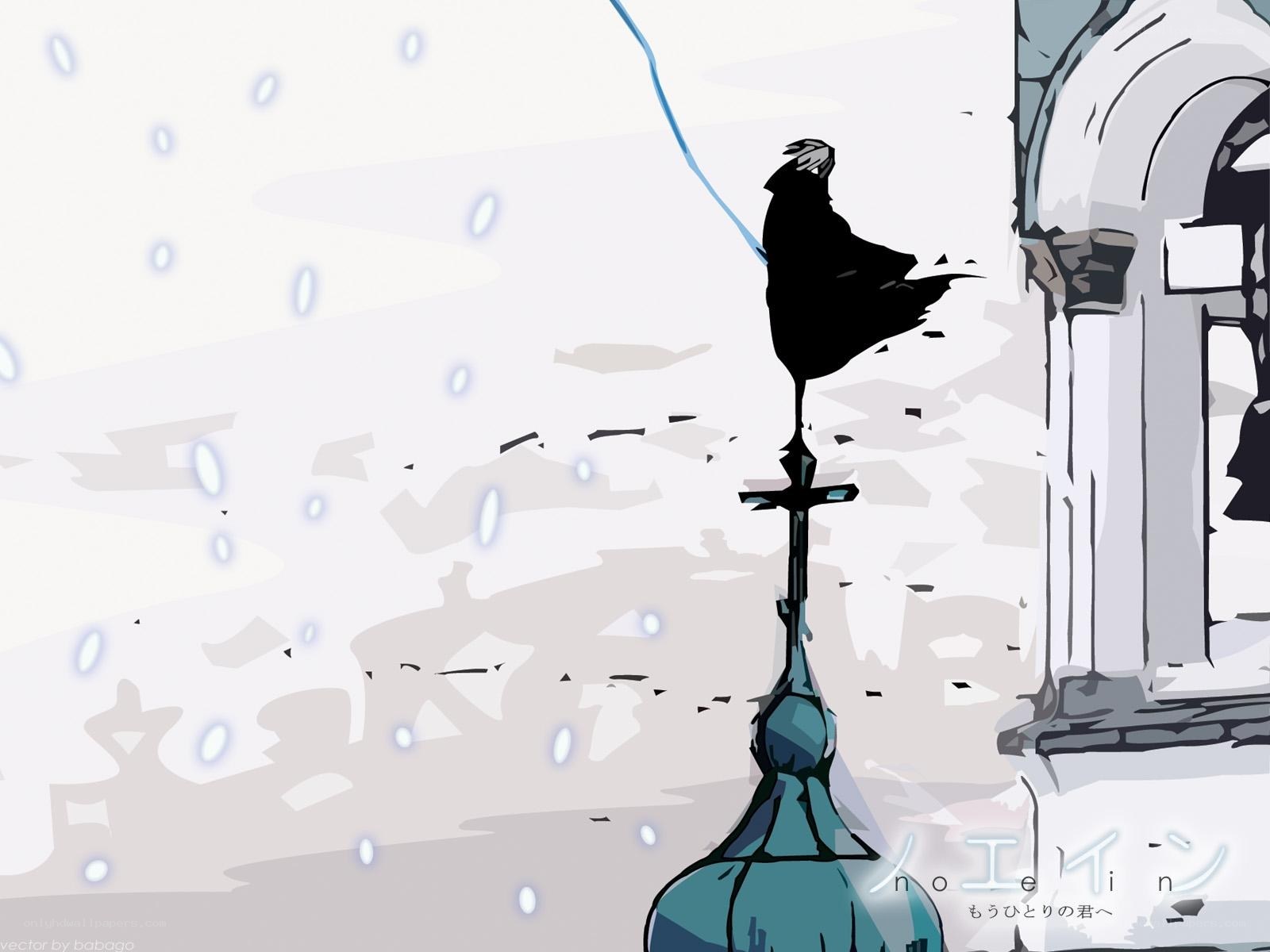 Silhouette on a snowy day