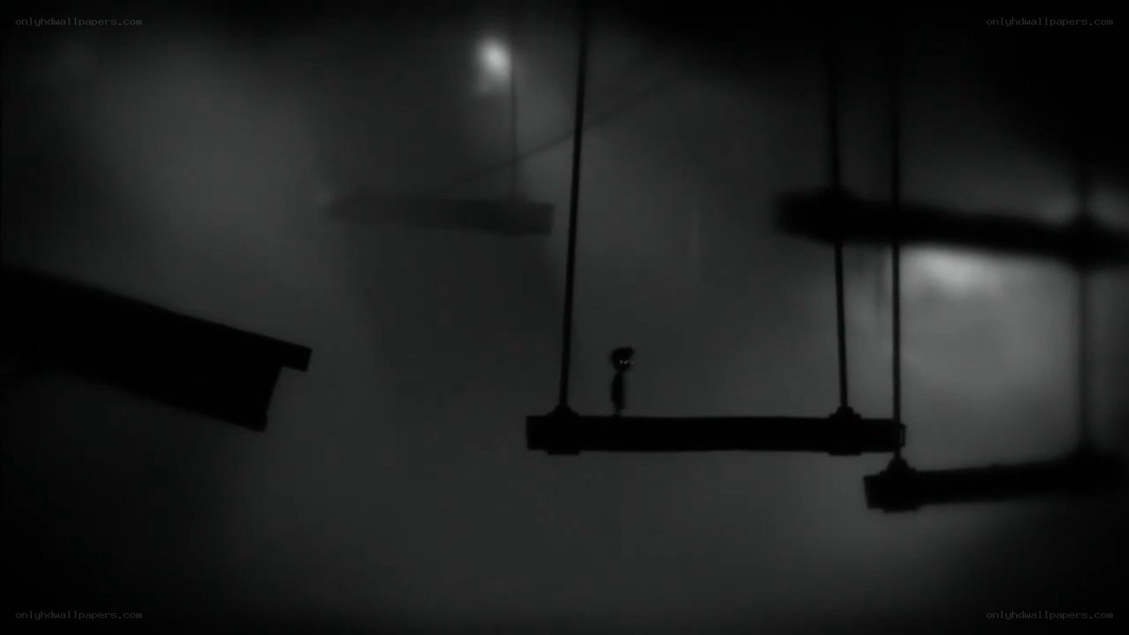 Silhouette on a suspended platform