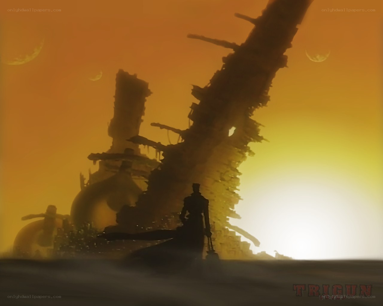 silhouette on alien planet