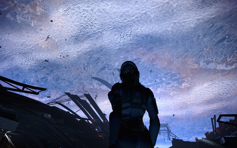 silhouette on alien planet