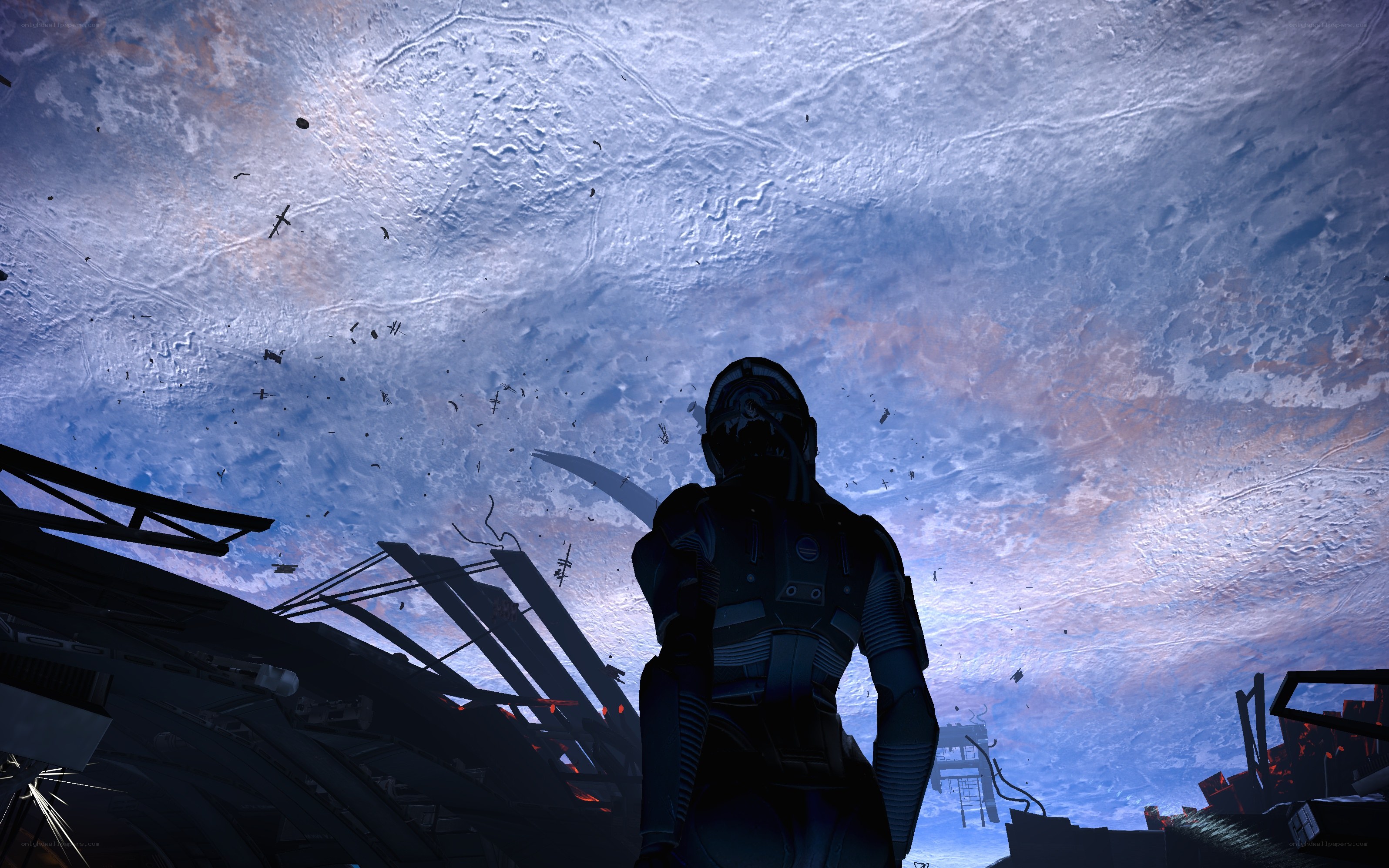 silhouette on alien planet