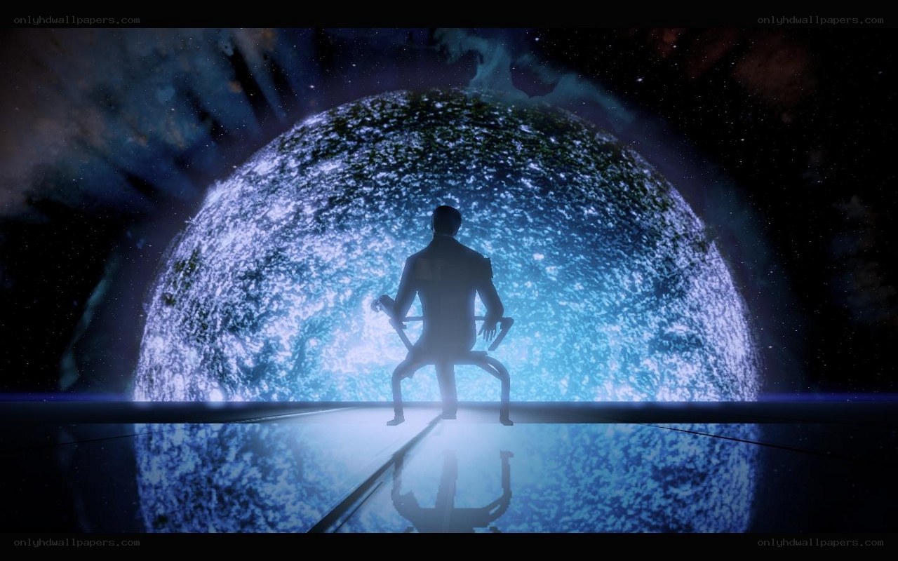 silhouette on alien planet