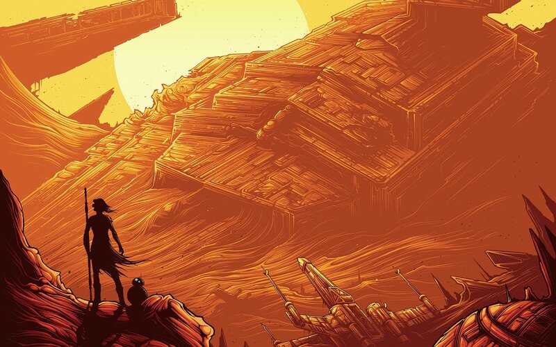 Silhouette on Alien Planet — Orange