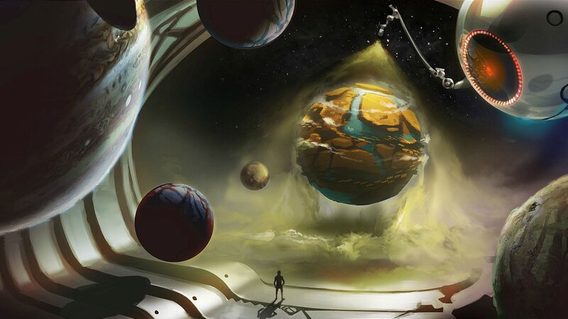Silhouette on Alien Planet — Yellow
