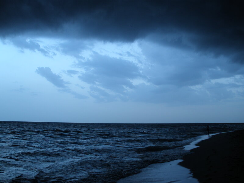 Silhouette on Beach at Dusk