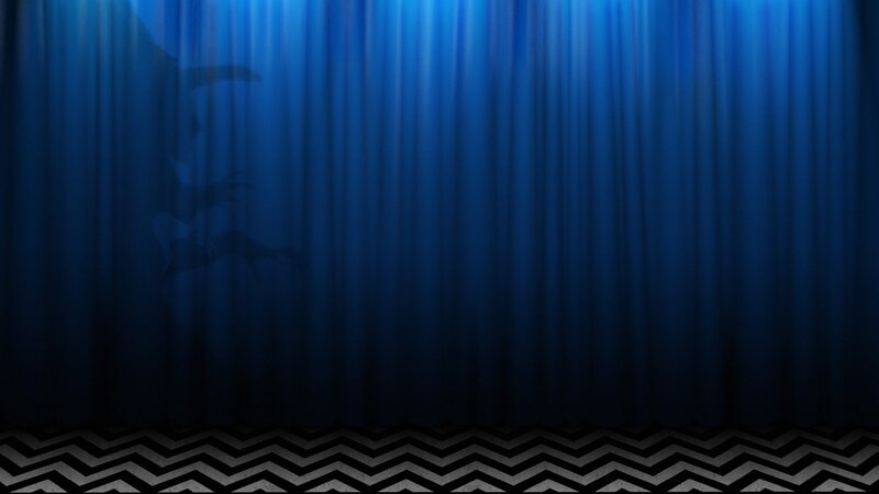 Silhouette on Blue Curtain