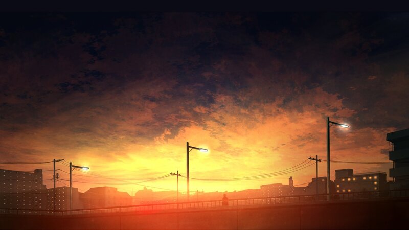 Silhouette on Bridge — Orange