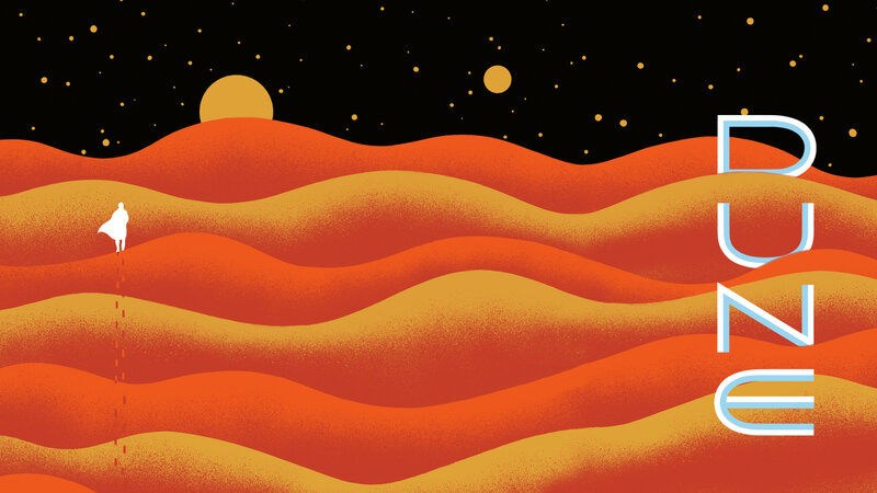 Silhouette on Desert Dunes