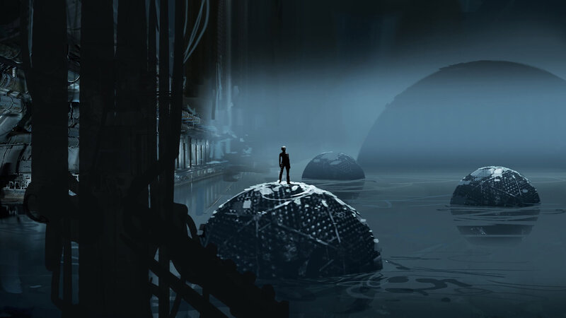 Silhouette on Floating Rock