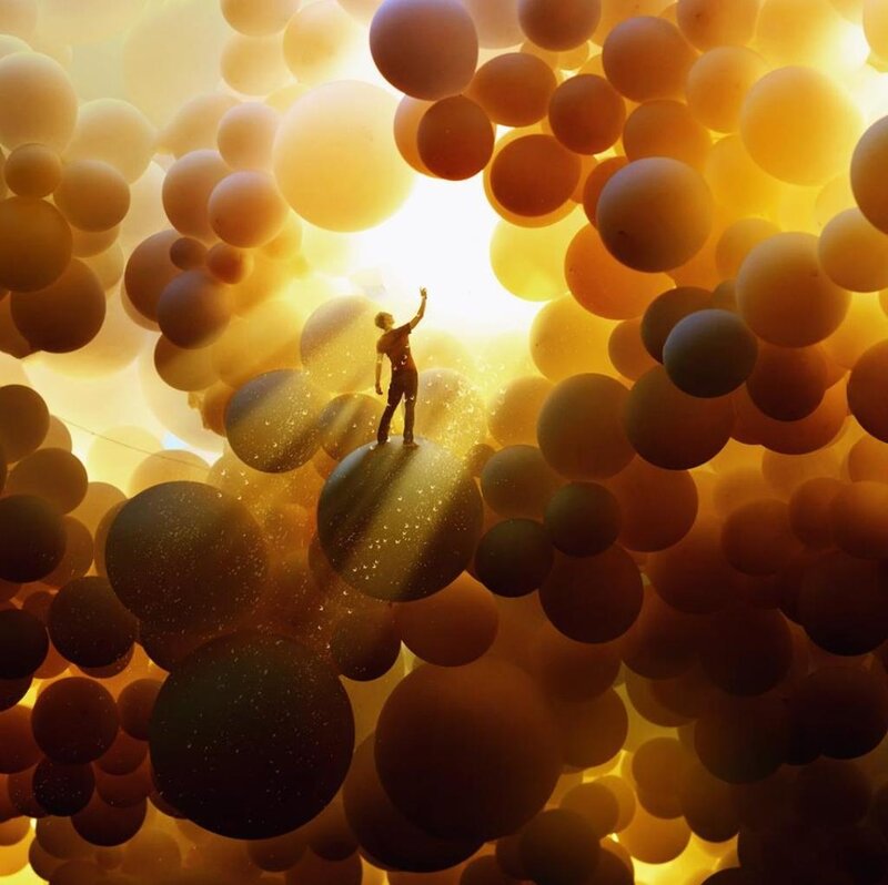 Silhouette on Floating Sphere