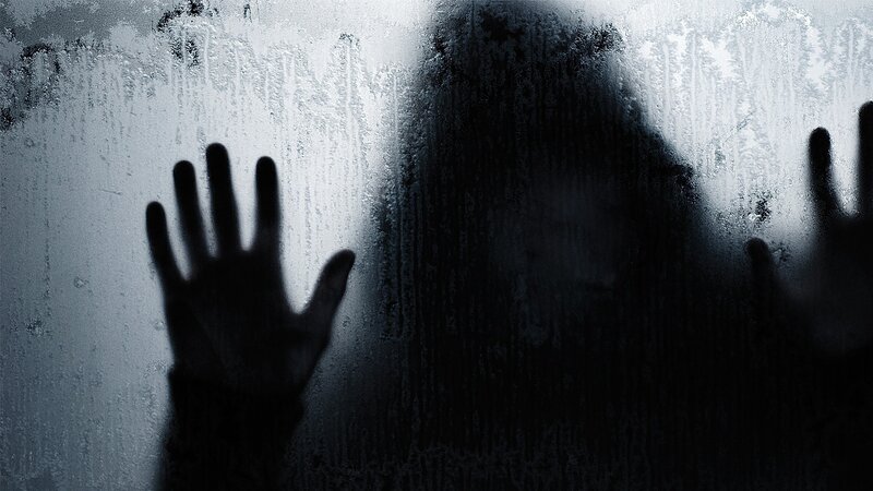 silhouette on frosted glass