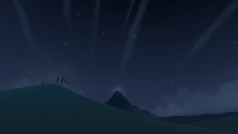Silhouette on Hill at Night — Blue