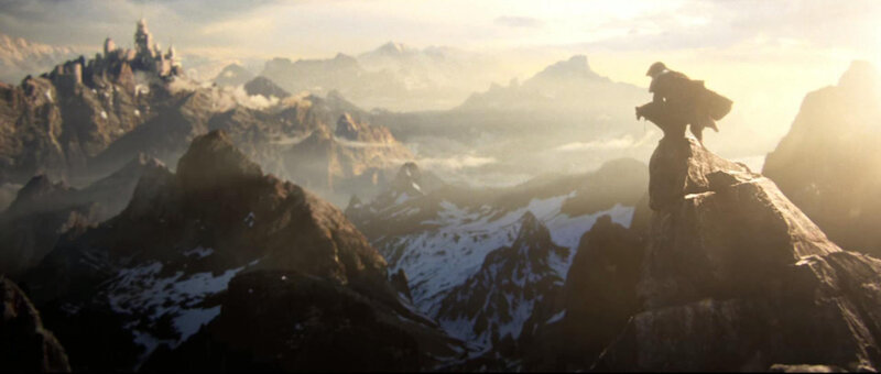 Silhouette on Mountain Peak — Brown