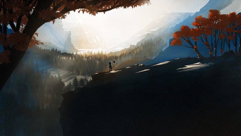 Silhouette on Mountain Ridge