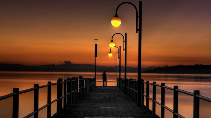 Silhouette on Pier