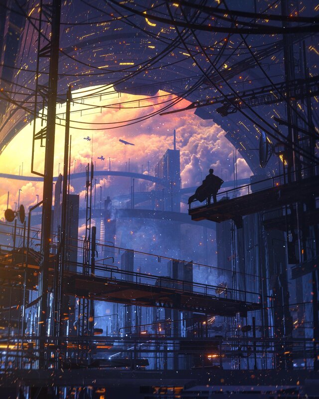 Silhouette on Platform — Purple