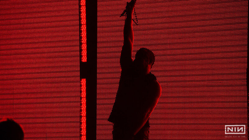 silhouette on red screen